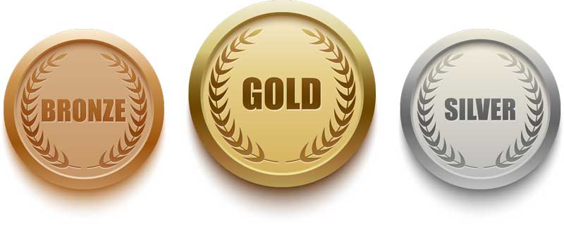 Bronze Silver Gold